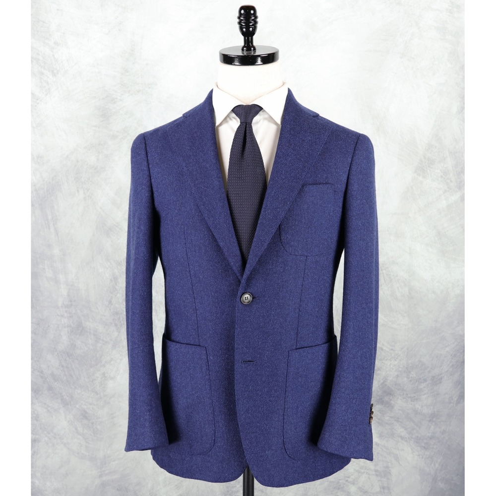 Suitsupply Hudson Sport Coat 36S Blue Carlo Barbera Cashmere Patch Blazer Jacket